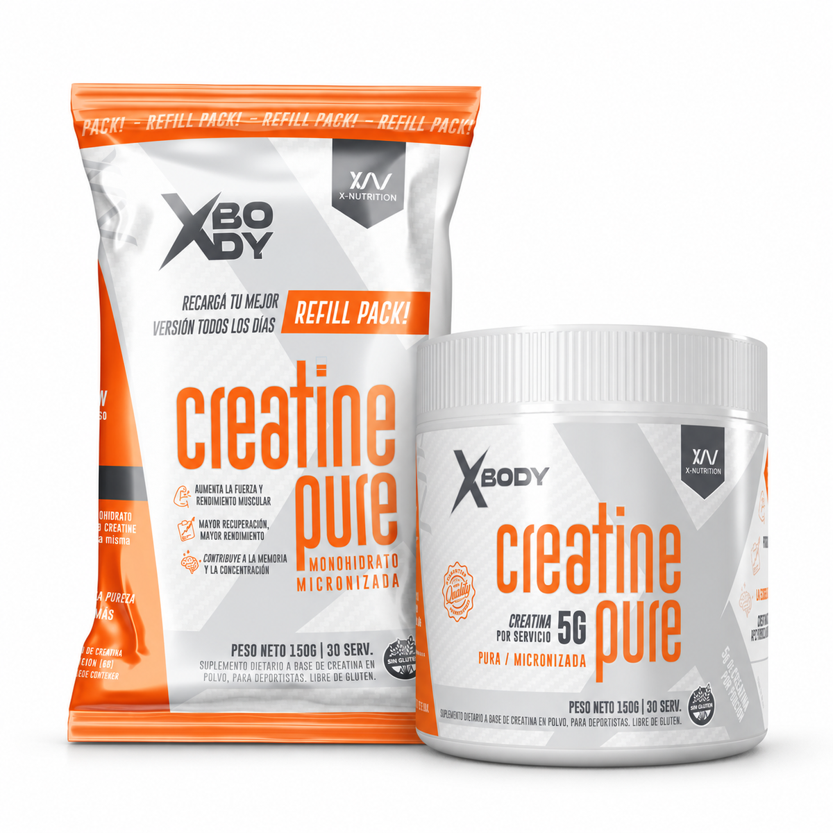 COMBO REFILL: Creatina X Body 150Grs + Refill 150Grs